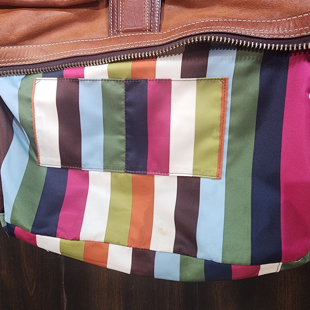 Coach Two-Tone Brown Leather Shoulder Bag - Picture 9 of 14